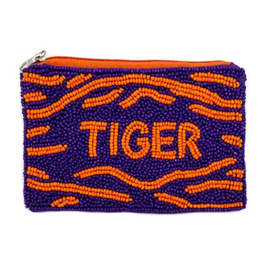Clemson Tigers Beaded Game Day TIGER Coin Pouch – Stylish Fan Essential for Tigers Enthusiasts