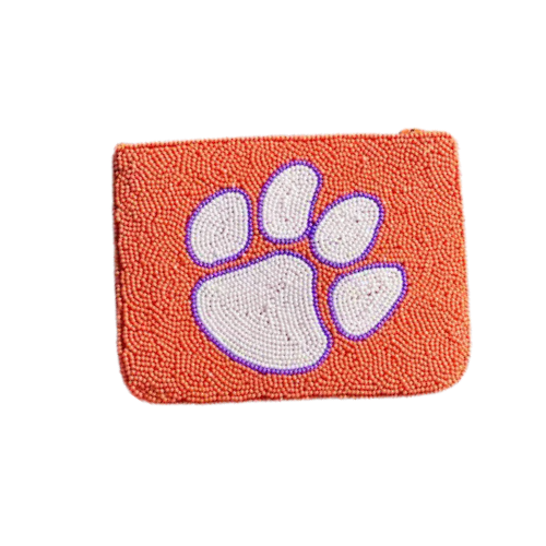 Clemson Tigers Gameday Beaded Coin Purse - Carry Your Team Spirit in Style!