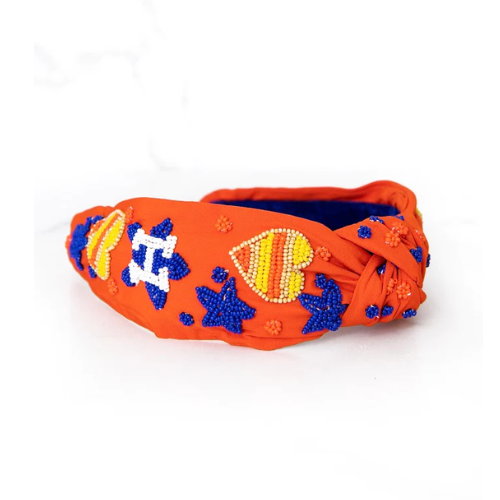 ASTROS Gameday Beaded Headband - Elevate Your Astros Fandom with Handcrafted Elegance and Team Spirit