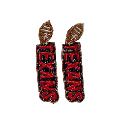 Houston Texans Gameday Beaded Earrings - Elevate Your Game Day Glamour!