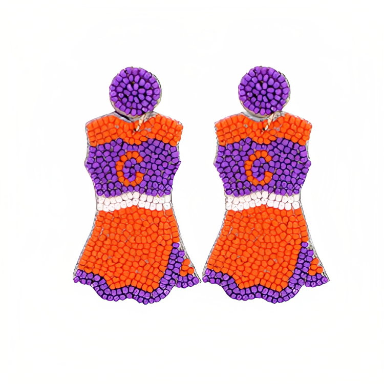 Clemson Tigers Gameday Beaded Earrings: Flaunt Your Team Pride with Stylish Accessories!