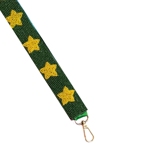Dynamic Green, Light Blue & Light Pink Gameday Beaded Purse Strap: Elevate Your Fan Fashion