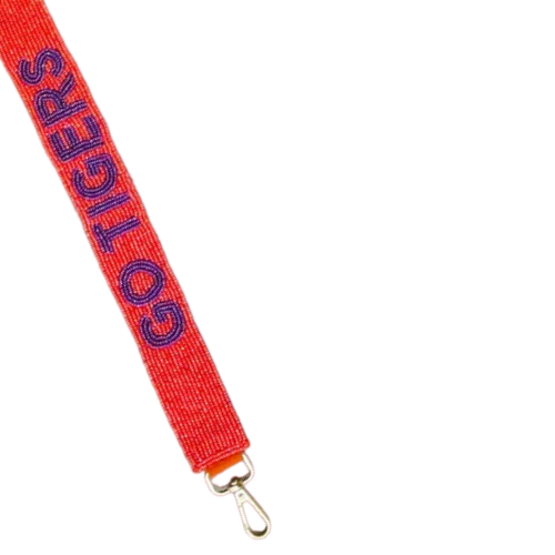 Show Your Tiger Pride with the 'GO TIGERS' Gameday Beaded Purse Strap – Perfect Accessory for Game Day, Tailgating, and Beyond!