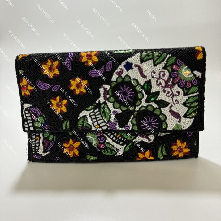 Handmade Halloween Beaded Clutch
