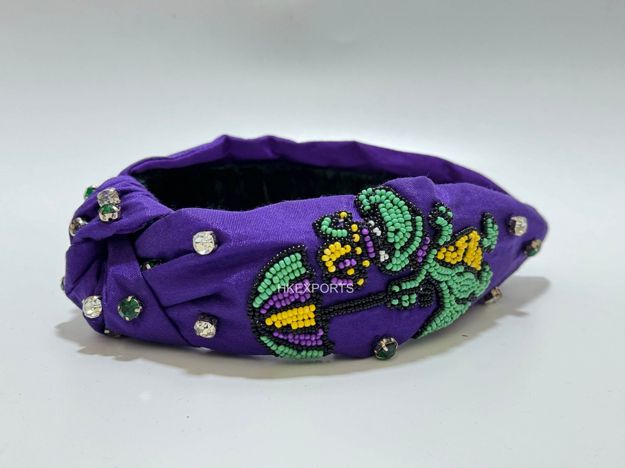 Ferocious Fun! Snag This Snazzy Mardi Gras Crocodile Beaded Headband