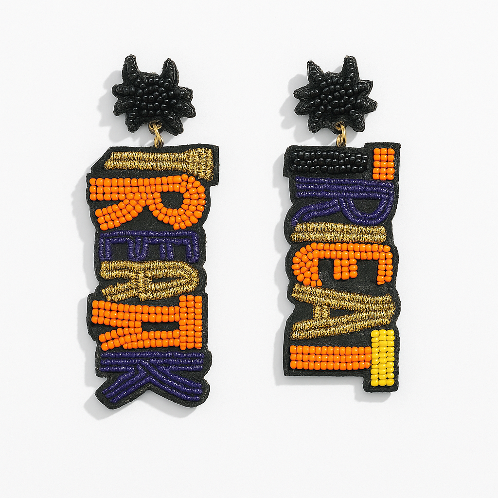 Trick or Treat Halloween Beaded Earrings - Spooky and Stylish Costume Accessories