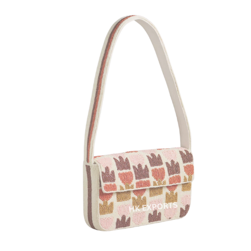 Handcrafted Beaded Shoulder Bag Boho Beaded Bag