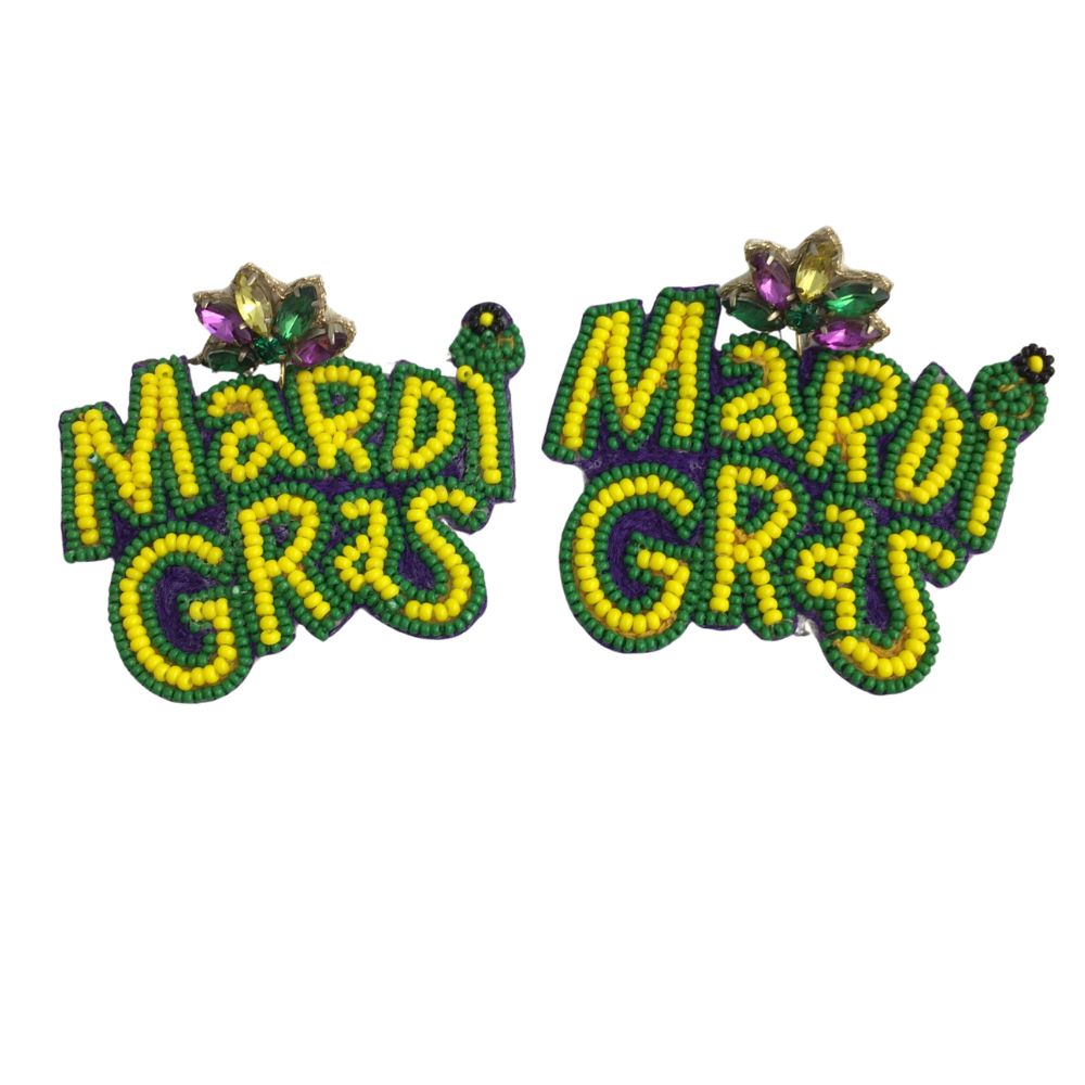 Dazzling Mardi Gras Handcrafted Beaded Earrings for Festive Glamour