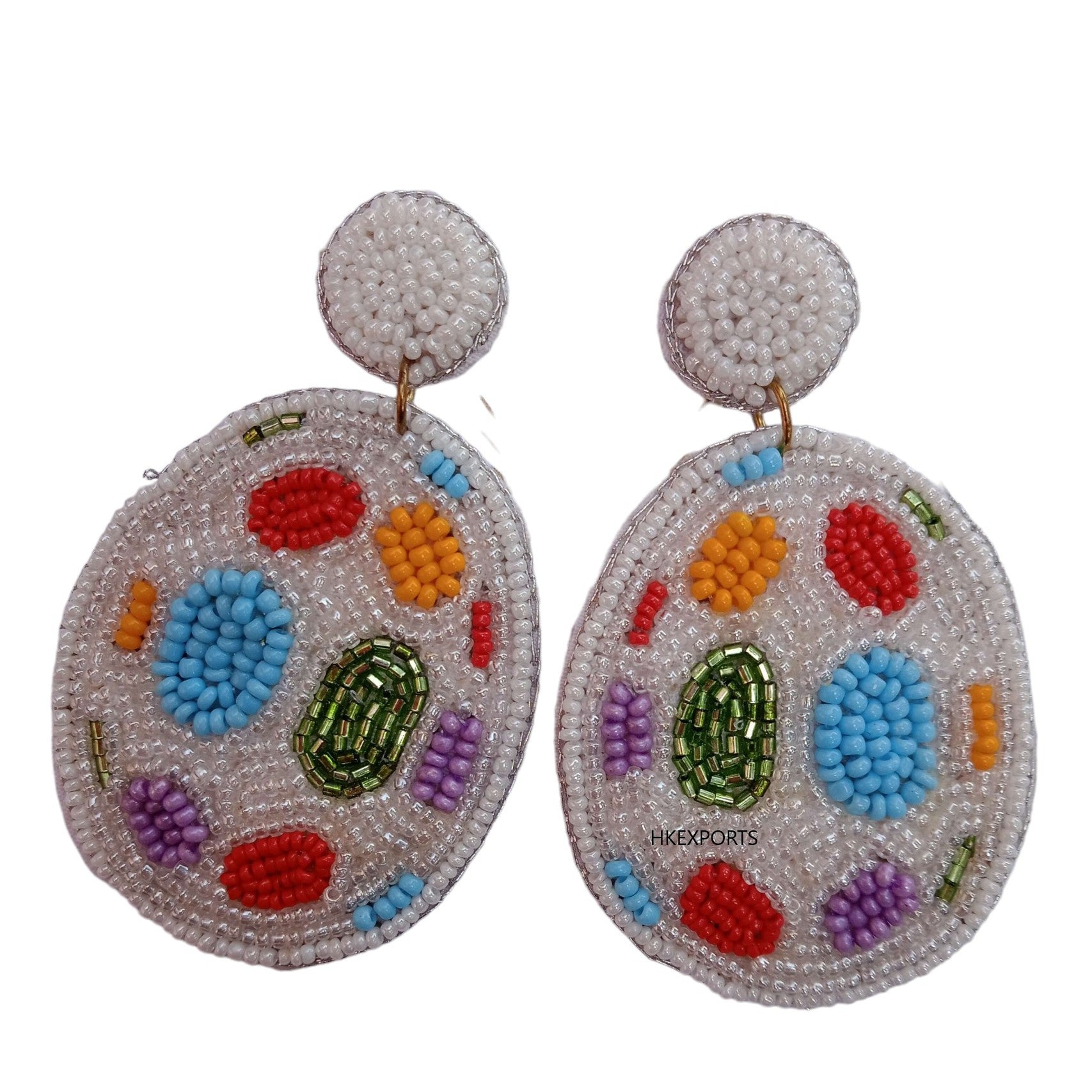 Unique and Colorful Easter Egg Beaded Earrings - Handmade with Love