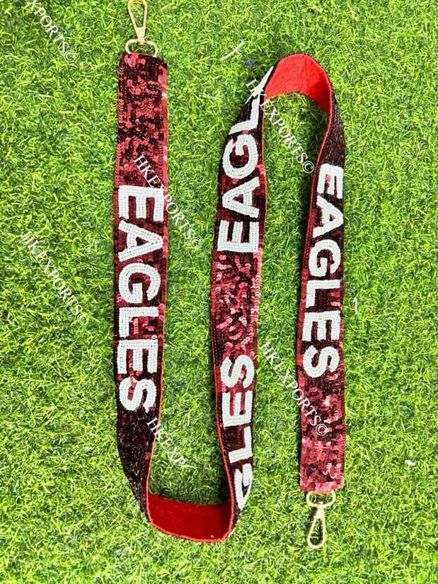 Maroon & White EAGLES Gameday Sequin Strap