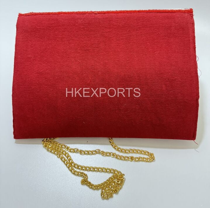 Red & White Christmas Beaded Clutch