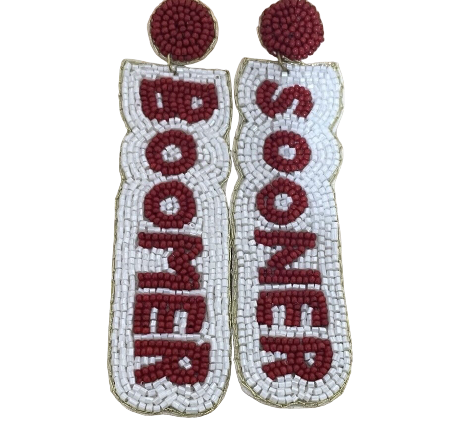 Boomer Sooner Spirit Shines Bright with University of Oklahoma (OU) Beaded Earrings - Show Your Team Pride
