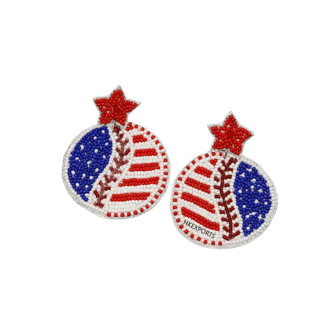 Independence Day Sparkle Beaded Earrings