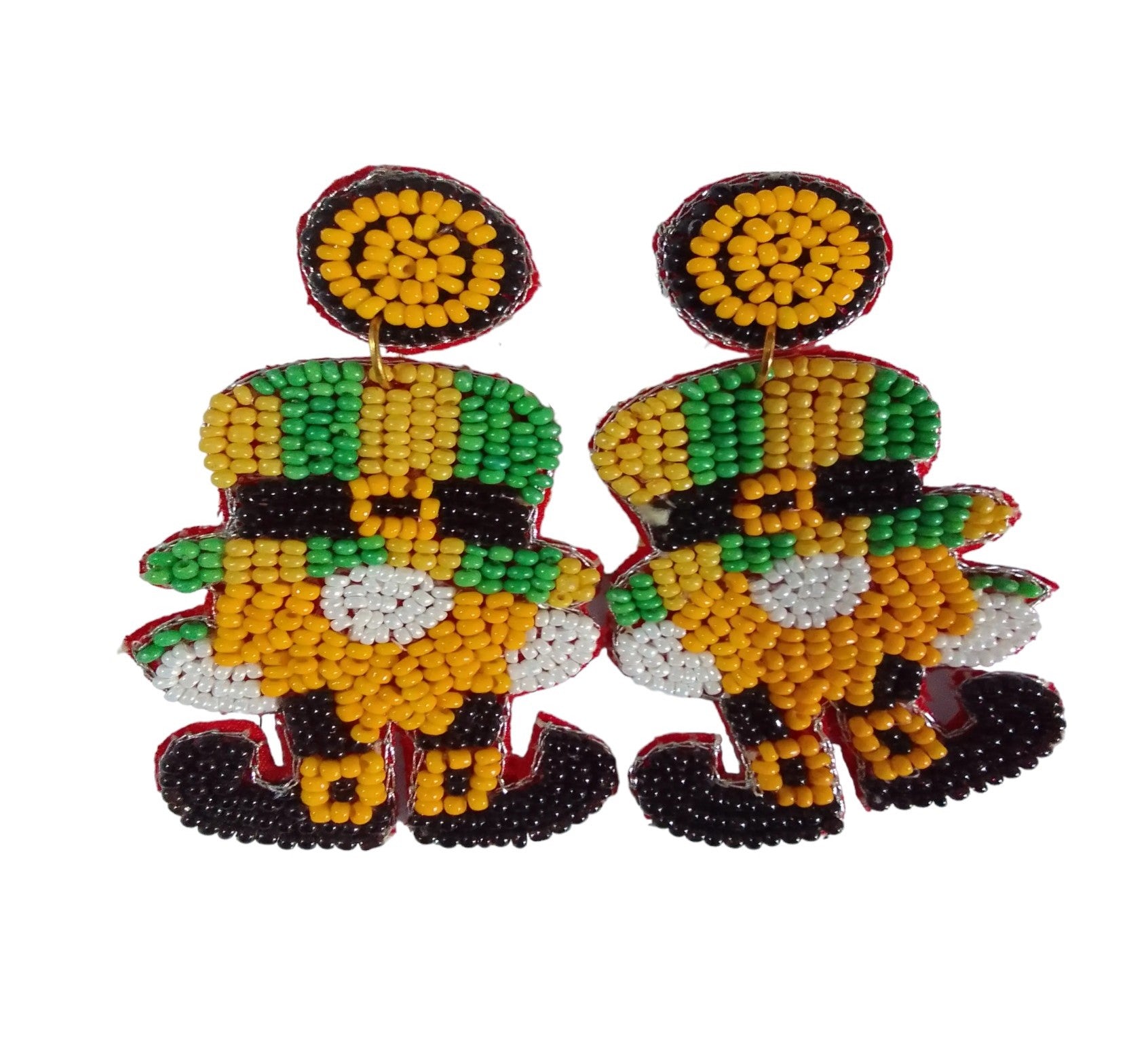 Festive Fun! St. Patrick's Day Leprechaun Hat & Shamrock Beaded Earrings