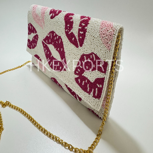 Love-Struck Elegance: Valentine's Day Special Beaded Purse - A Heartfelt Statement of Style and Romance
