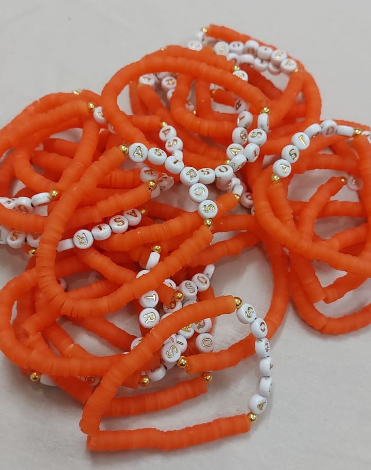Astros Orange Beaded Bracelet