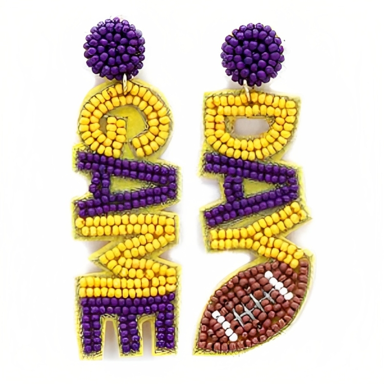 Spirited Allure: Handcrafted Gameday Beaded Earrings for Ultimate Fan Fashion