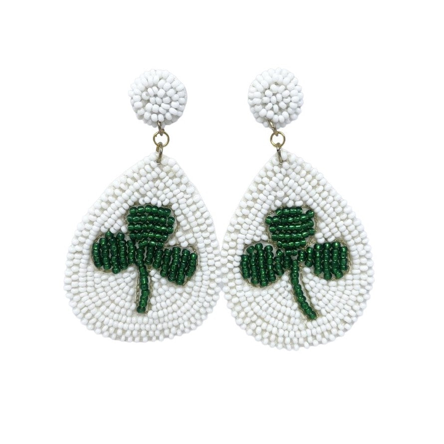 Luck of the Irish: St. Patrick's Day Clover Beaded Earrings
