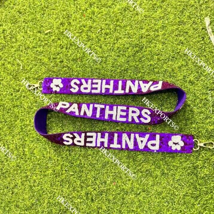 Purple & White Panthers Gameday Sequin Strap