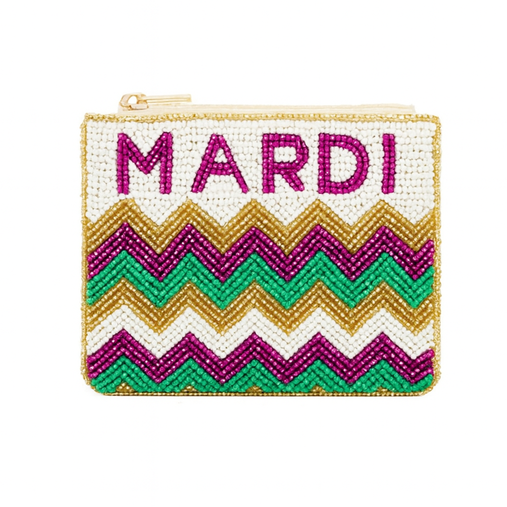 Handmade Mardi Gras Beaded Coin Purse