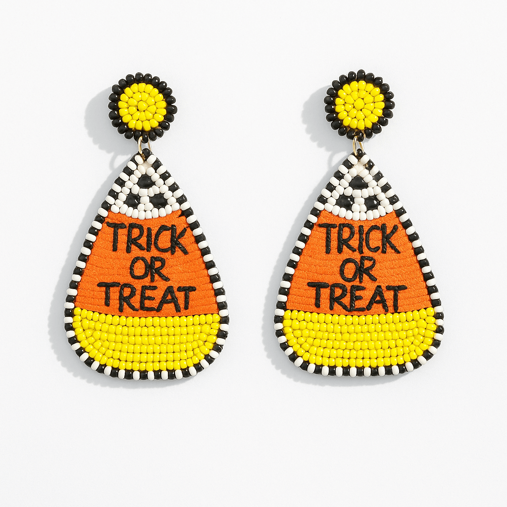 Spooky Charm Halloween Beaded Earrings