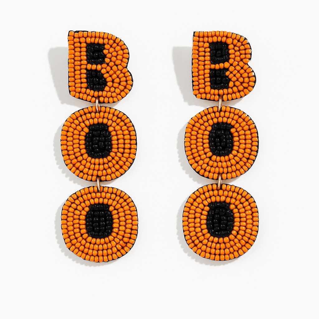 BOO Halloween Beaded Earrings