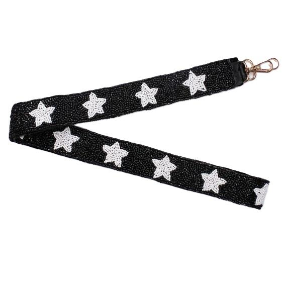 Black & White Star Beaded Strap Gameday Accessory
