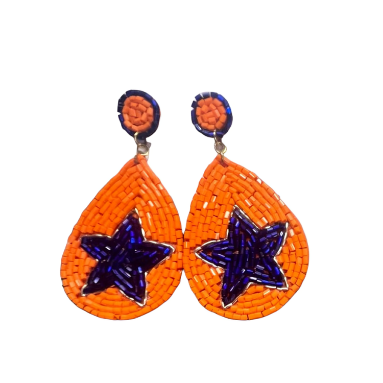 Houston Astros Beaded Earrings - Show Your Team Spirit in Style!