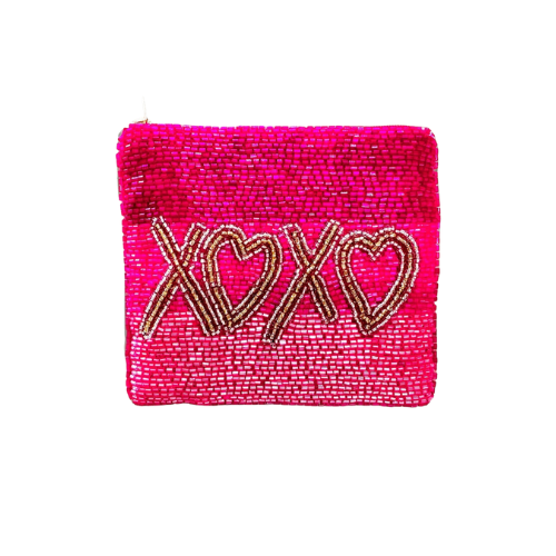 XOXO Chic: Handmade Beaded Coin Purse - Carry Love and Elegance in Your Pocket!