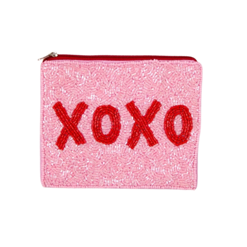 XOXO Chic: Handmade Beaded Coin Purse - Carry Love and Elegance in Your Pocket!
