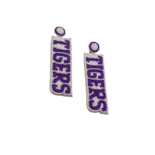 Tigers Gameday Beaded Earrings - Roar with Team Pride in Stunning Handcrafted Fan Jewelry
