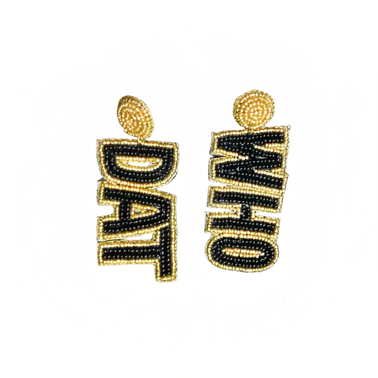 WHO DAT Gameday Beaded Earrings - Flaunt Your Saints Spirit!