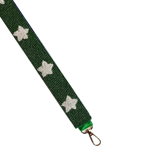 GameDay Beaded Purse Strap: Green, Blue, and Gold Elegance for Every Fan