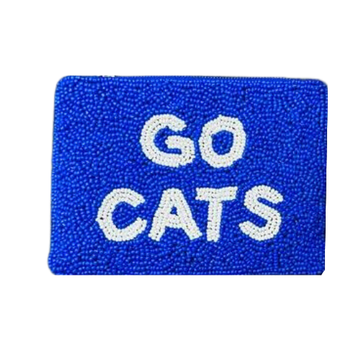 Elegant 'Go Cats' Gameday Beaded Coin Purse - Perfect Accessory for Die-Hard Fans