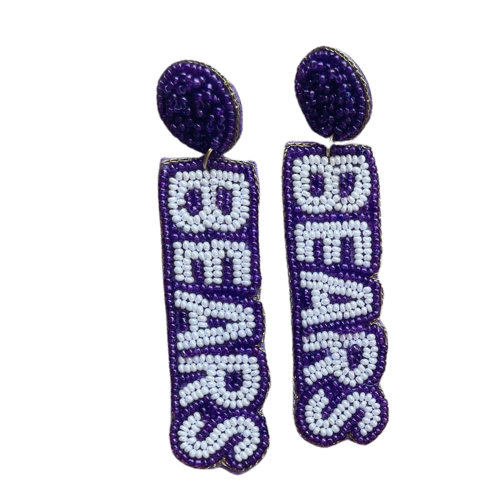 UCA Go Bears Gameday Handmade Beaded Earrings: Show Your Team Spirit with Unique Craftsmanship!