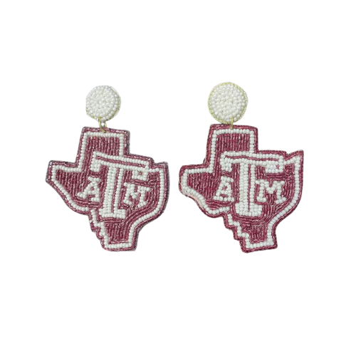 TEXAS A&M Beaded Earrings: Show Your Aggie Spirit