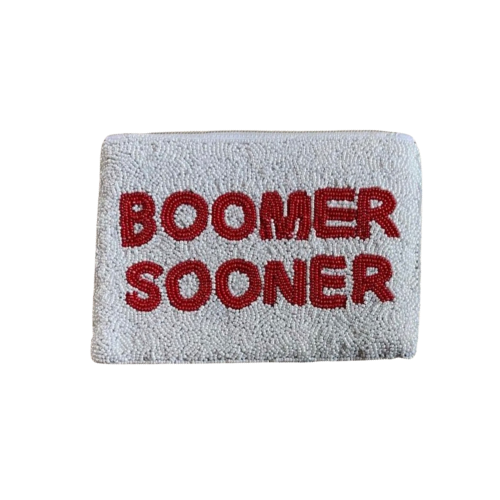 BOOMER SOONER Gameday Beaded Coin Purse: Show Your Sooner Pride!