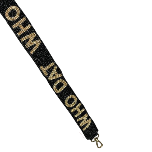 WHO DAT Gameday Beaded Purse Strap - Show Your Team Spirit in Style