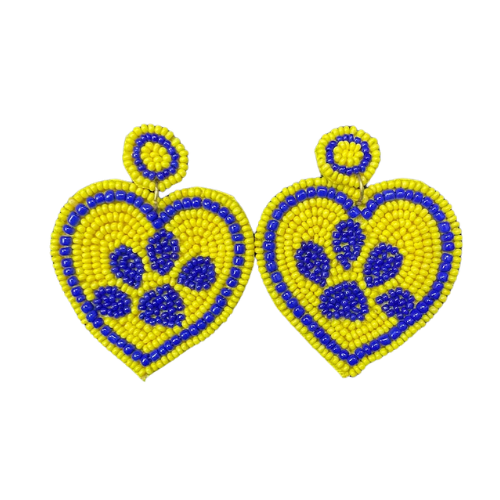 LSU Tiger Paw Seed Bead Earrings: Show Your Team Spirit