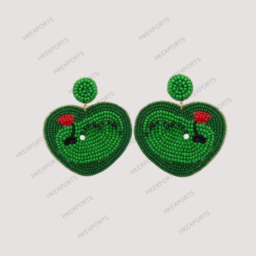 Elegance on the Green: Golf Beaded Earrings
