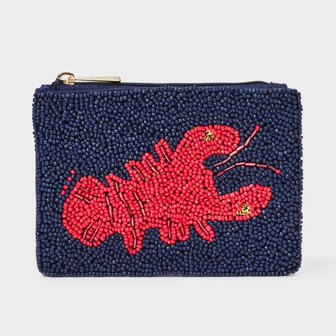 Beaded Lobster Coin Purse Hand-Beaded Sea Life Wallet Nautical Mini Purse Ocean Lover Gift