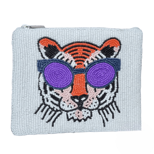 LSU Geaux Tigers Beaded Coin Purse/Pouch