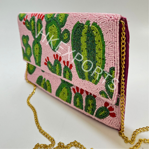 Handcrafted Cactus Beaded Purse Collection: Unique Southwestern Style Accessories