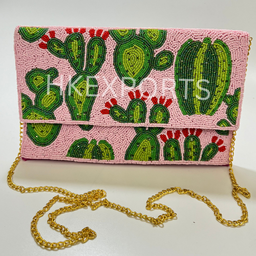 Handcrafted Cactus Beaded Purse Collection: Unique Southwestern Style Accessories