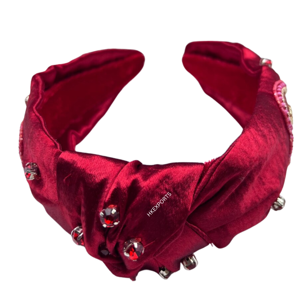 Be Mine Valentine's Day Beaded Headband - Romantic Accessory for a Heartfelt Celebration