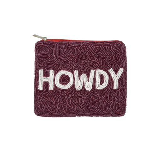 Howdy, Texas A&M! Handmade Beaded Coin Purse - Show Your Aggie Spirit with Style!