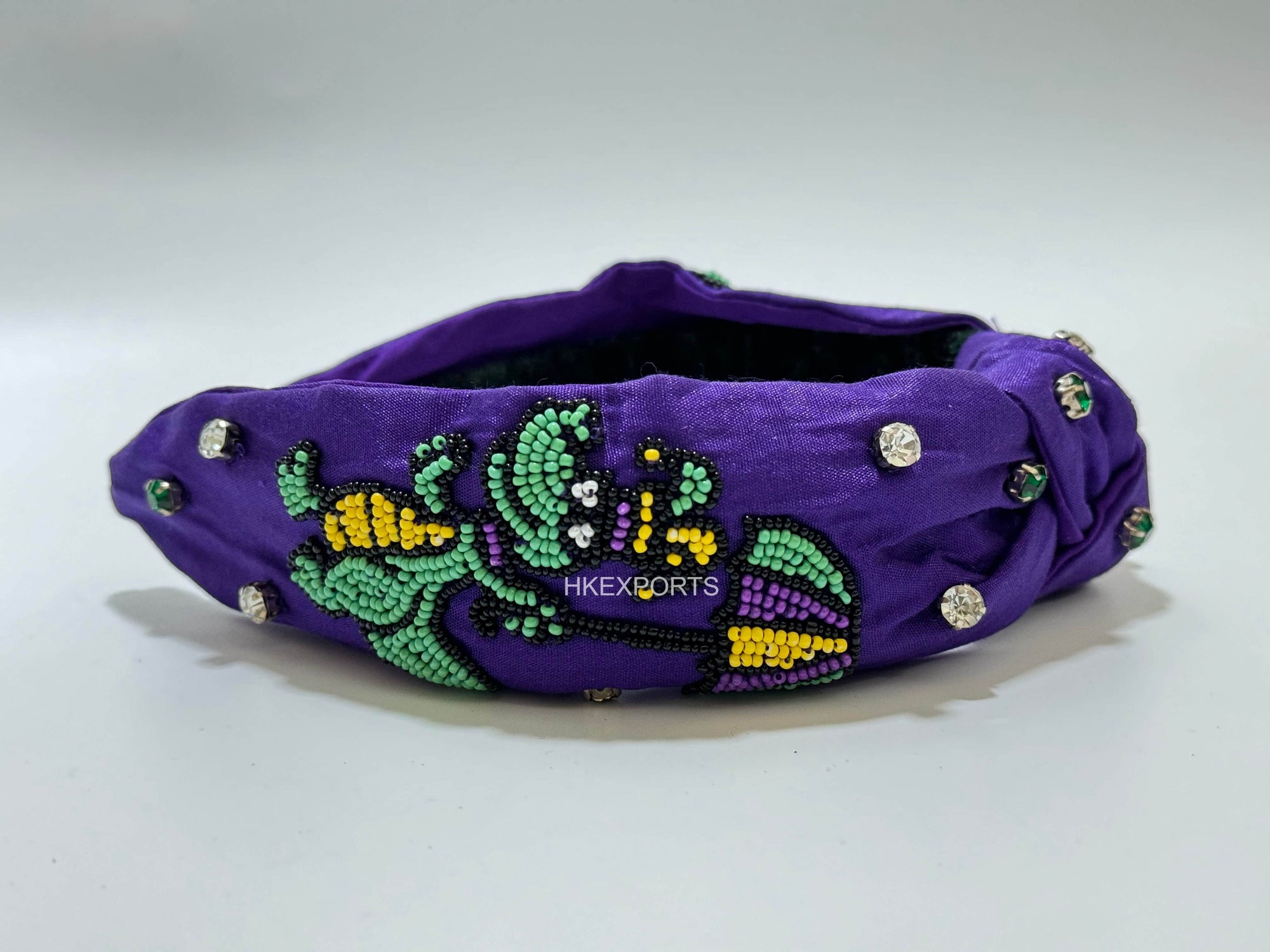 Ferocious Fun! Snag This Snazzy Mardi Gras Crocodile Beaded Headband