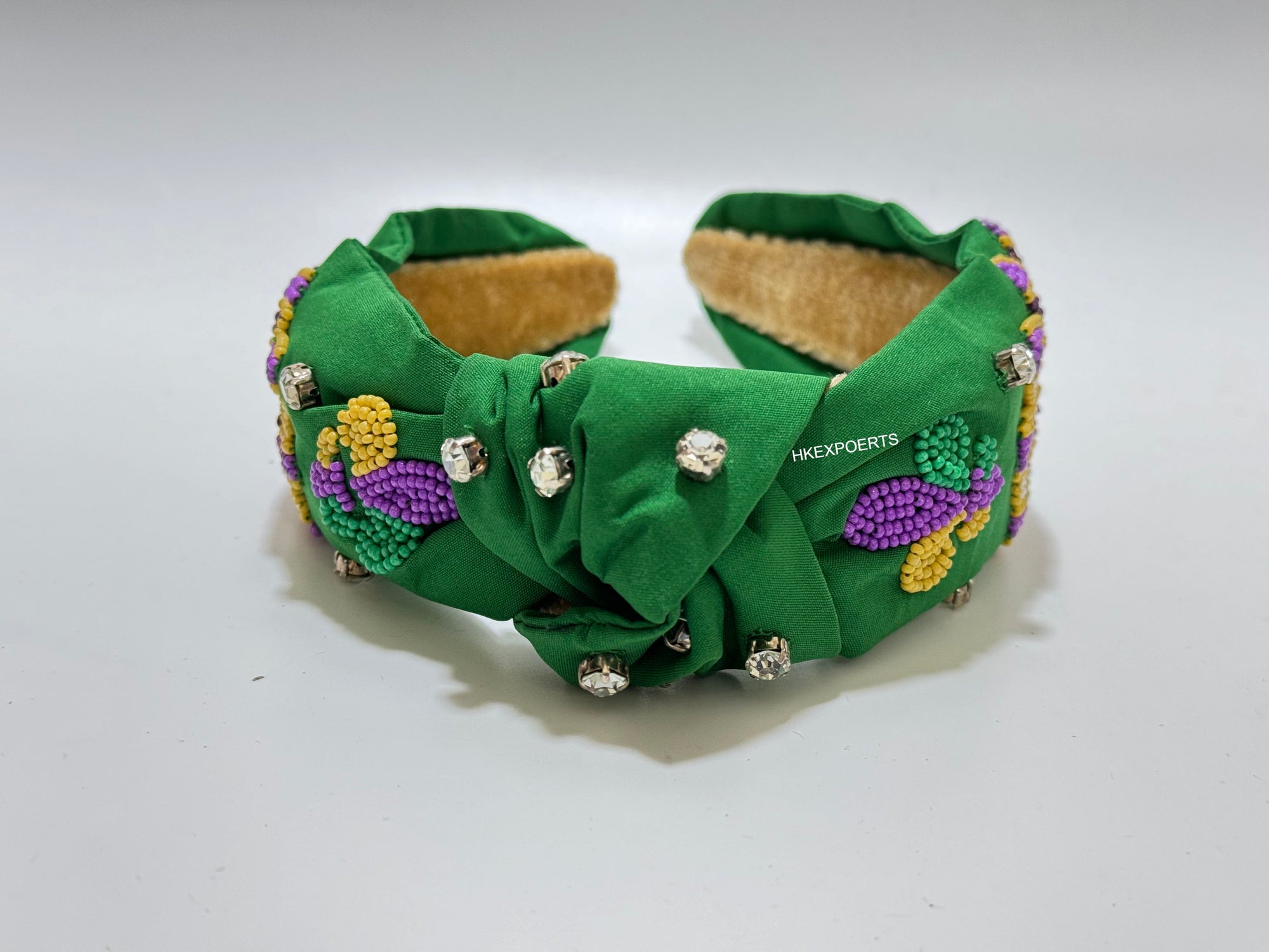 New Orleans NOLA Jester Beaded Headband: Mardi Gras Royalty Awaits!