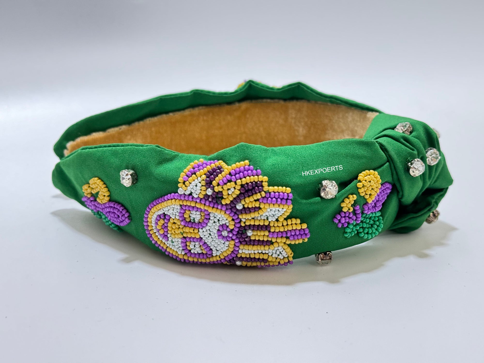 New Orleans NOLA Jester Beaded Headband: Mardi Gras Royalty Awaits!