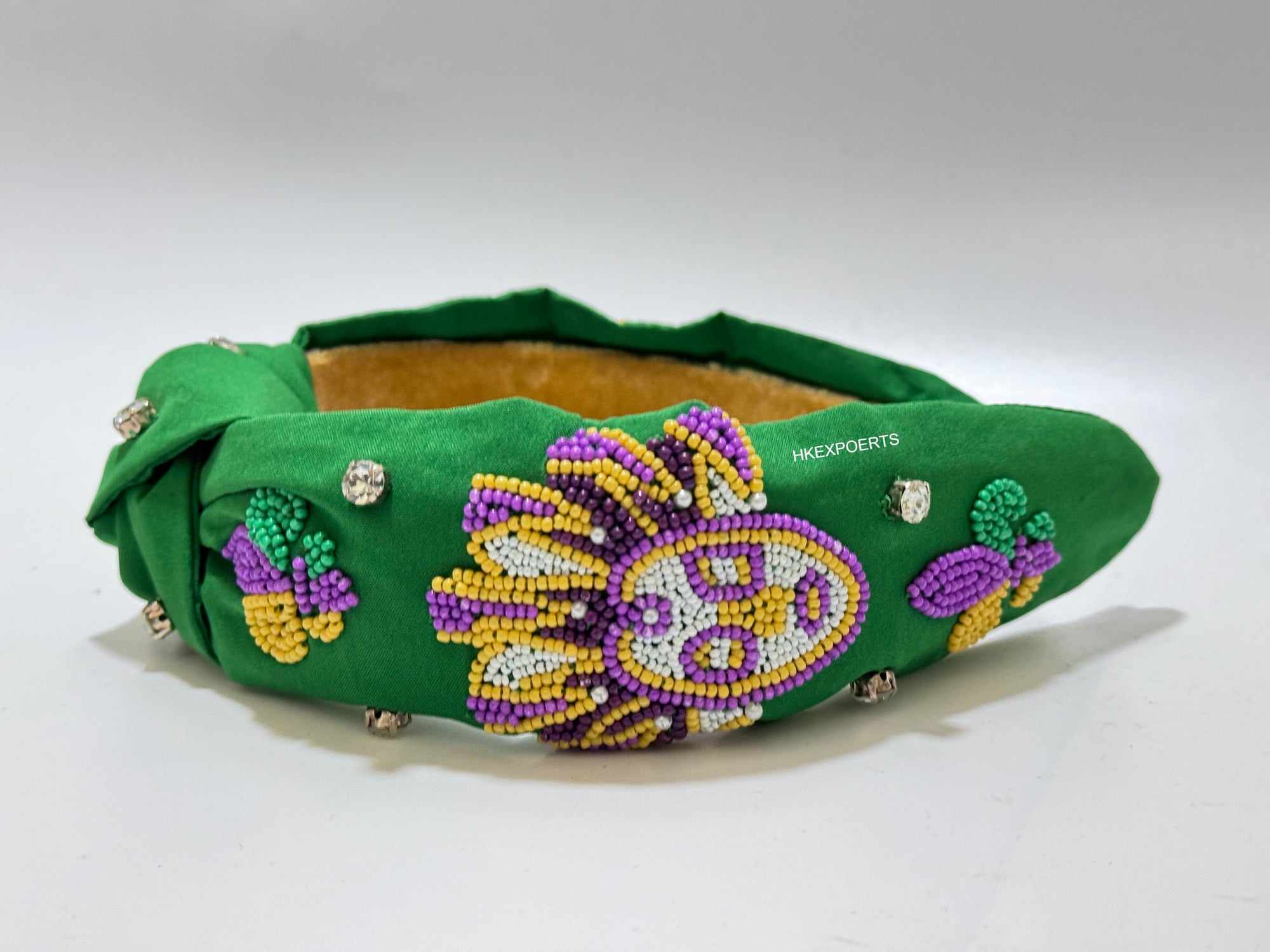New Orleans NOLA Jester Beaded Headband: Mardi Gras Royalty Awaits!
